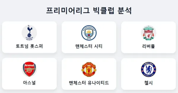 프리미어리그 빅클럽 분석