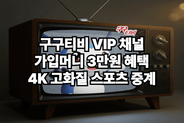구구티비 VIP 채널 - 가입머니 3만원 혜택 4K 고화질 스포츠 중계