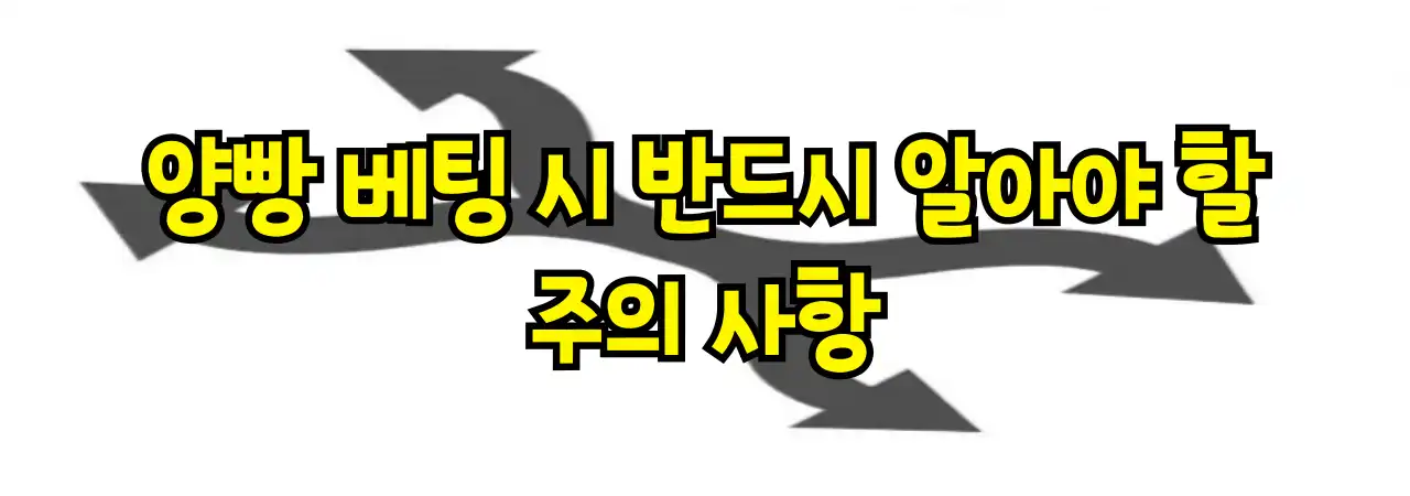 양방 베팅 시 반드시 알아야 할 주의사항과 7가지 핵심 팁